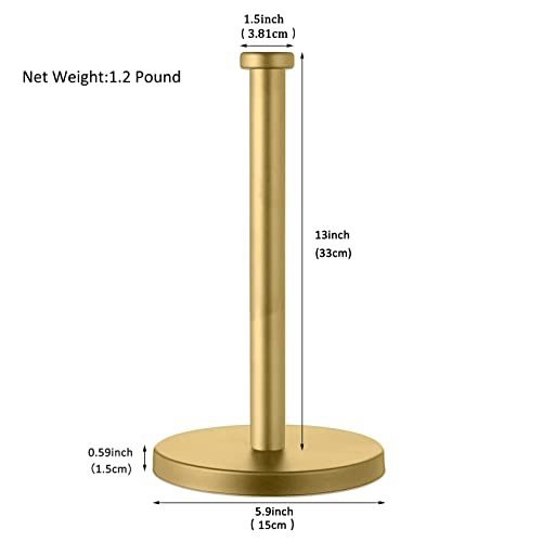 Stainless Steel Gold Paper Towel Holder Countertop for Kitchen Bathroom