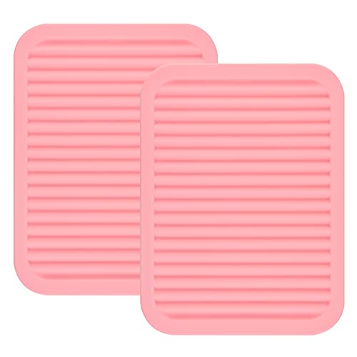 Pink Silicone Trivets Mats for Hot Dishes and Hot Pots (2 Count)