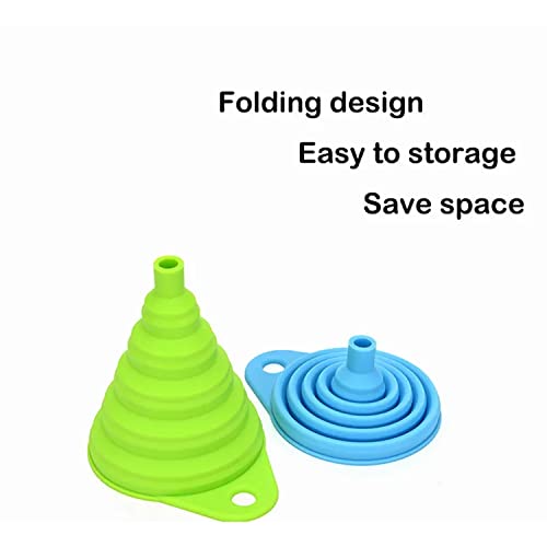 Set of 4 Silicone Collapsible Kitchen Funnel (4 Count)