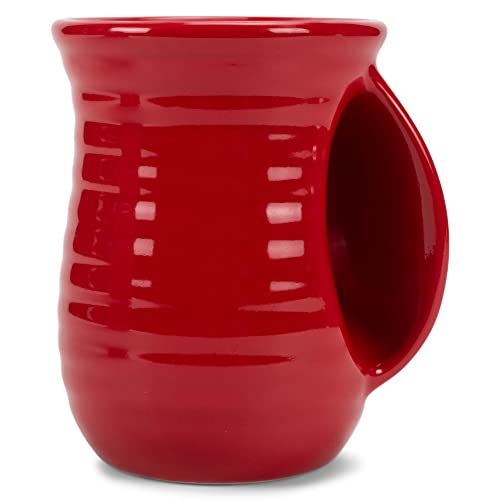 Ribbed 14 ounce Ceramic Stoneware Handwarmer Mugs Set of 4 (4 Count)