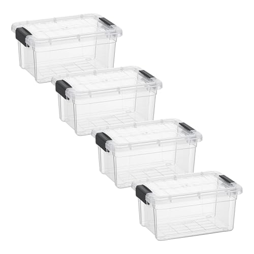 1.85 Quart Clear Plastic Storage Boxes with Lids (4 Count)