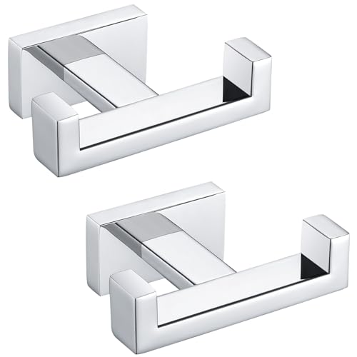 Double Towel Hooks Polished Chrome (2 Count)