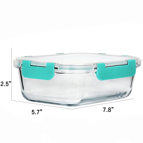 8 Pack 30 oz Glass Food Storage Containers with Lids (8 Count)