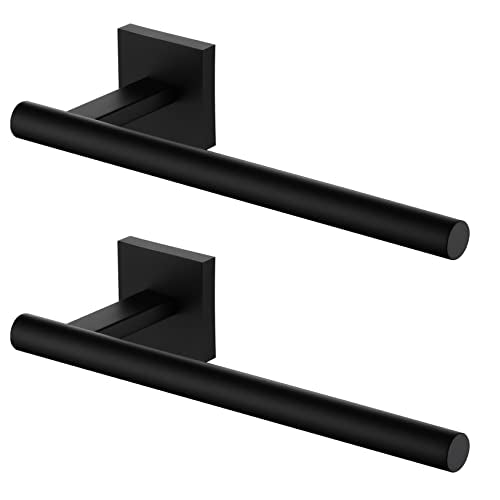 Towel Bar Matte Black Bathroom Hardware Hand Towel Rails Wall Mounted Kitchen Toilet Cabinet Paper Holder 2 Pack