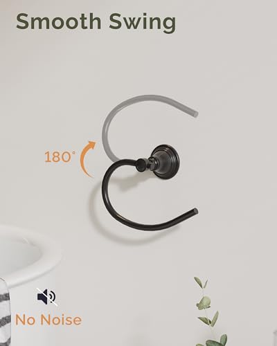 Black Towel Ring Wall Mounted for Bathroom