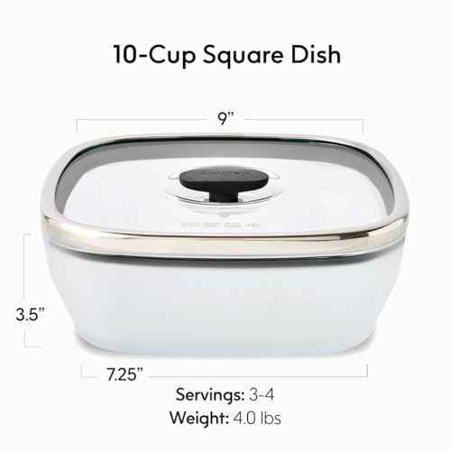 10 Cup Square Glass Food Storage with Lid