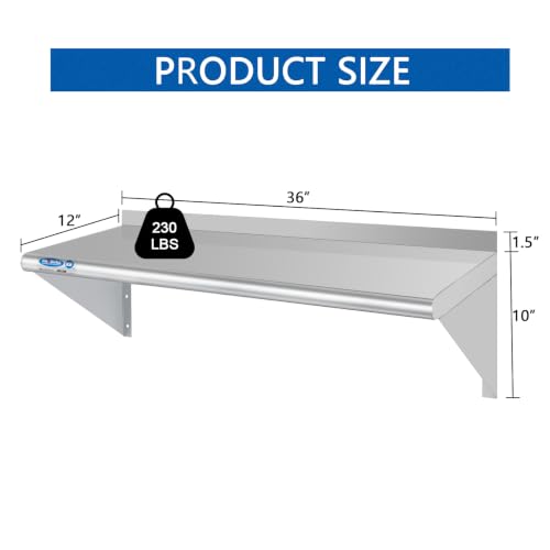 HARDURA Stainless Steel Shelf 12" x 36"