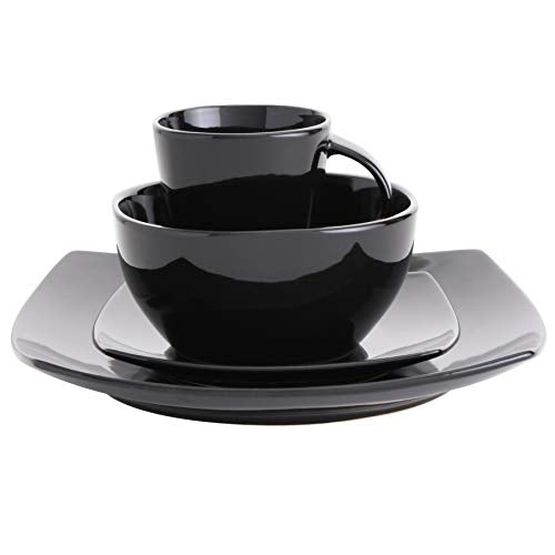 Soho Lounge Square Reactive Glaze Stoneware Dinnerware Set