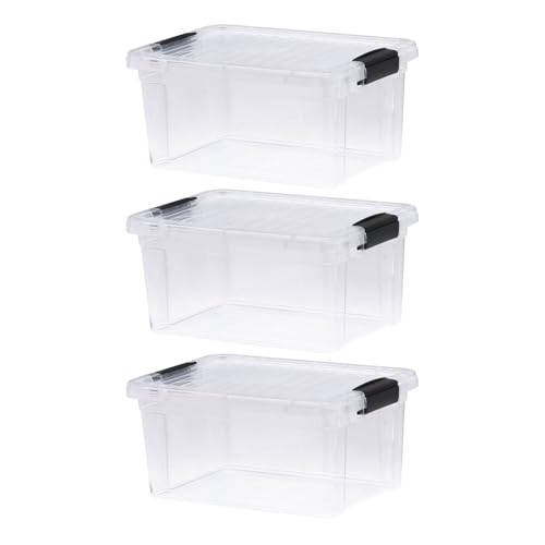 6.6 Quart Clear Plastic Storage Boxes with Lids (3 Count)