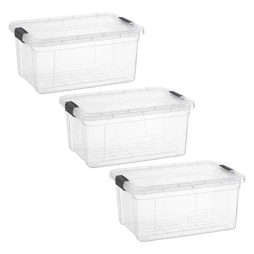 21 Quart Clear Plastic Storage Boxes with Lids (3 Count)