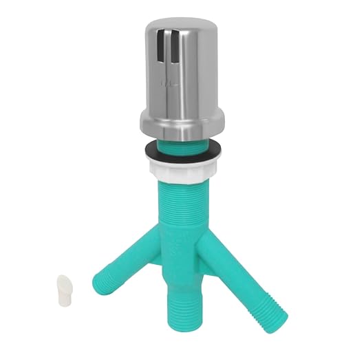 Dual Air Gap with Brushed Stainless Steel Brass Cap for Double Drawer or Two Separate Dishwashers with Skirted Cap and Extra Long Thread for Thick or Thin Countertops