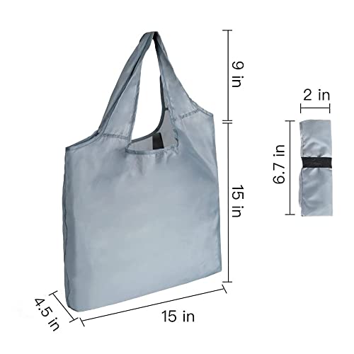 15x4.5x15 Inch Grey Reusable Shopping Bags with Handles