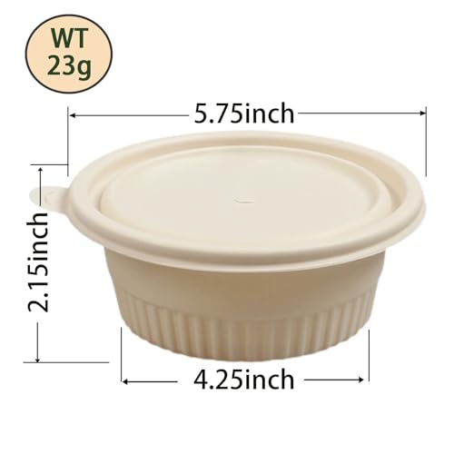 30 Pack 16 ounce Round Disposable Biodegradable containers (30 Count)