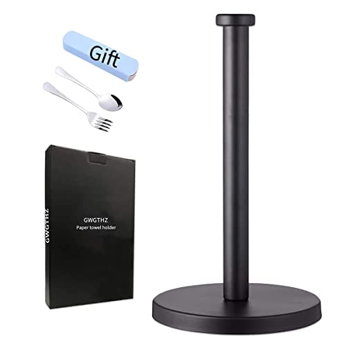 Black Standing Paper Towel Holder for Kitchen& Bathroom Countertop