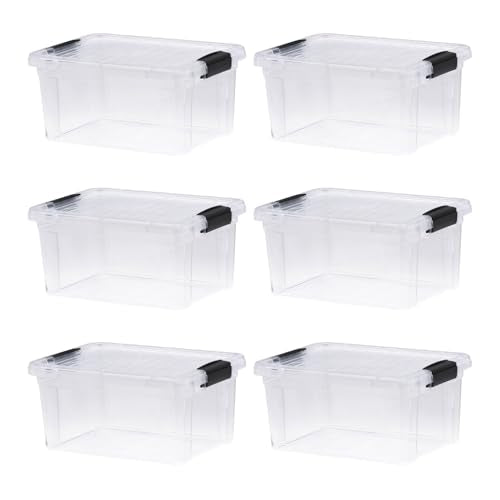 6.6 Quart Clear Plastic Storage Boxes with Lids (6 Count)