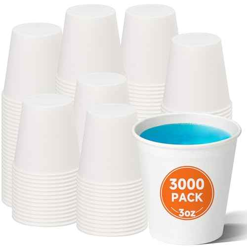 3000 Pack 3 oz Bathroom Paper Cups for Mouthwash (3000 Count)