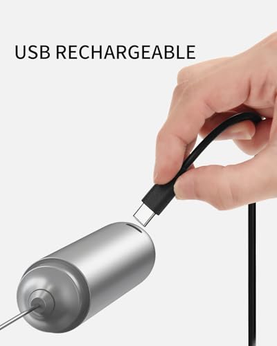 Rechargeable Milk Frother Handheld with Stand