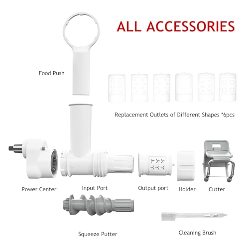 Pasta Maker Attachment for Kitchenaid Stand Mixer with 6 Different Shapes of Pasta Outlet