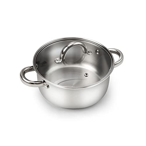 Basics 3 Quart Stainless Steel Stock Pot with Lid