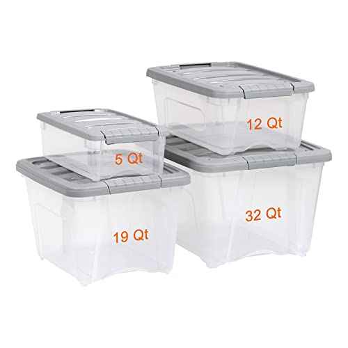 Plastic Storage Containers with Secure Latching Lids (6 Count)