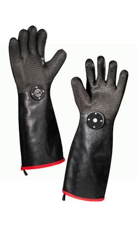 Freedom BBQ Gloves 932°F Heat Rated Magnetic EZ On Off Safety Clips Waterproof for Grills Smokers Fryers Ovens