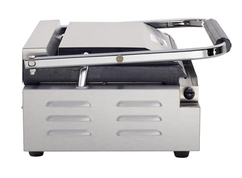 Commercial Electric Panini Sandwich Grill with Smooth Plates