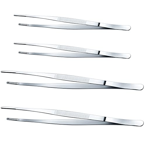 4 Packs 12 Inch 10 Inch Bar Tweezers Silver Cocktail Tongs Kitchen