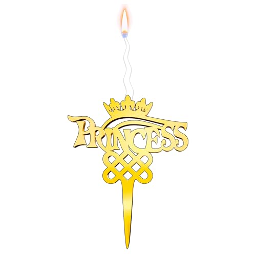 Princess Reusable Gold Romantic Cake Candle