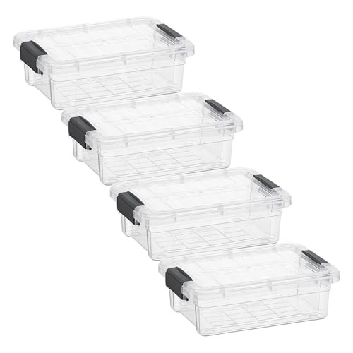 1.27 Quart Clear Plastic Storage Containers with Lids (4 Count)