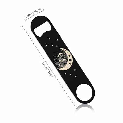 Wild Mushrooms Stainless Steel Bottle Opener Abstract Mystical Cosmic Moon Phases and Rituals Star Flat Beer Bottle Opener Keychain for Home Kitchen Bar Restaurant Party Birthday Gift