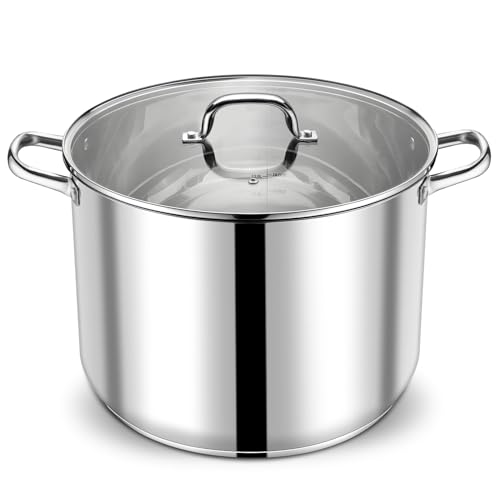 24 QT Stainless Steel Stock Pot with Lid