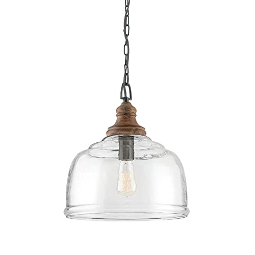 Capital Lighting 330318YG Julian Coastal Style Clear Organic Rippled Glass Dome Pendant