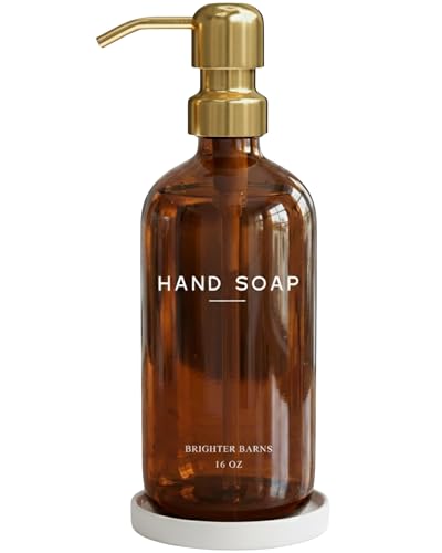 Luxury Glass Hand Soap Dispenser Bathroom Set by Brighter Barns