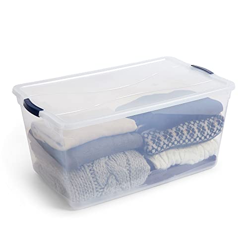 Cleverstore 95 Qt Clear Storage Bins with Lids (4 Count)