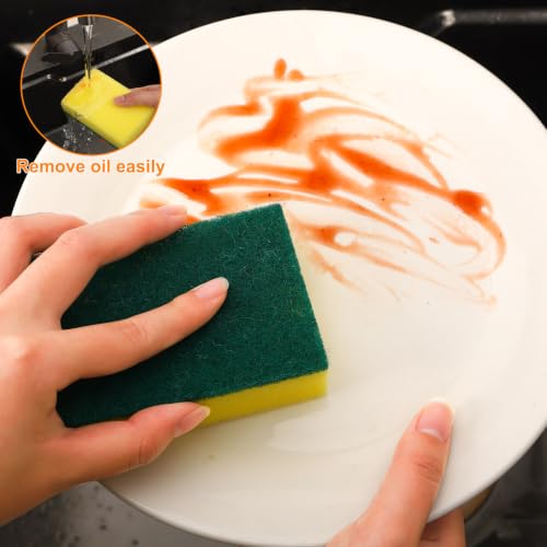 30 Pcs Individually Wrapped Sponges for Airbnb Apartment Green (50 Count)