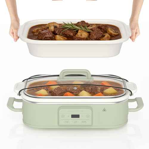 4 Quart Casserole Programmable Slow Cooker with Ceramic Baking Dish