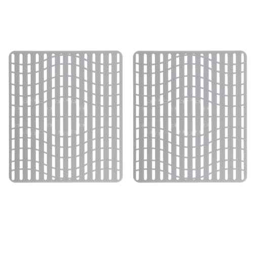 Sink Mat Sink Protectors for Kitchen Sink By Better Housewares Wok Stand Strong Adsorption And Skid Resistance PVC Free Silicone Sink mat (2 Count)