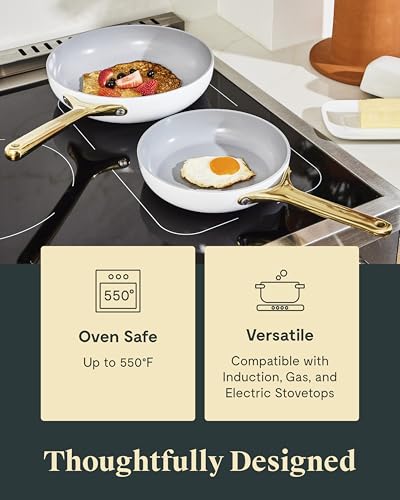 Ceramic Non Stick Fry Pan Set with Glass Lids (6 Count)