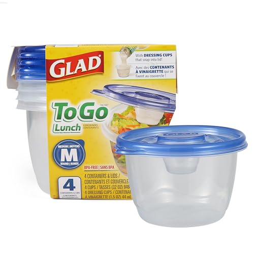 GladWare To Go Lunch Food Storage Containers with Lids (4 Count)