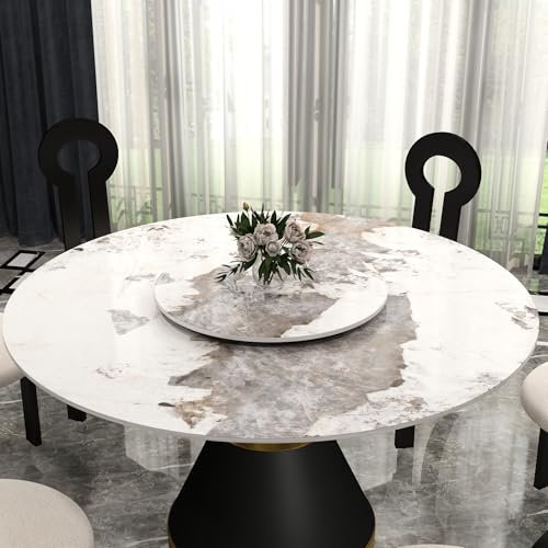 19.69" Lazy Susan for Table Top Sintered Stone Rotating Serving Tray for Dining Table