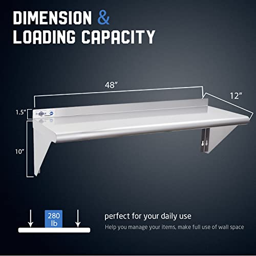 NSF Stainless Steel Shelf 12''x48''