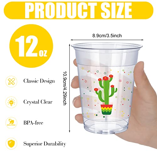 200 Pcs 12oz Fiesta Cup Mexican Disposable Plastic Margarita Glasses (200 Count)