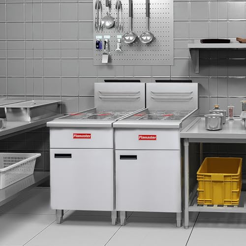 Commercial Gas Floor Fryer with 2 Baskets