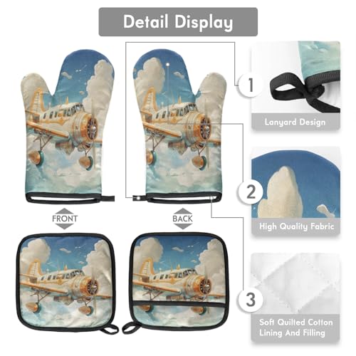 Airplanes Oven Mitts and Pot Holders Sets (2 Count)