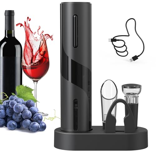 Electric Wine Bottle Opener Set Rechargeable Wine Corkscrew Cordless Wine Opener Gift Set with Charging Base