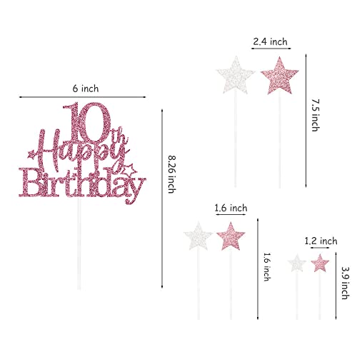 Rose Gold 10th Birthday Cake Topper (7 Count)