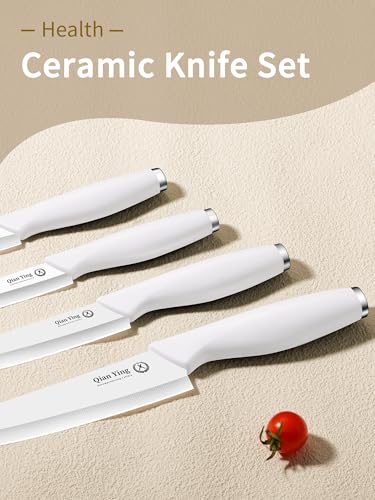 Pure Strengthening Ceramic Knife Set for Kitchen with Sheath 9Pcs (9 Count)