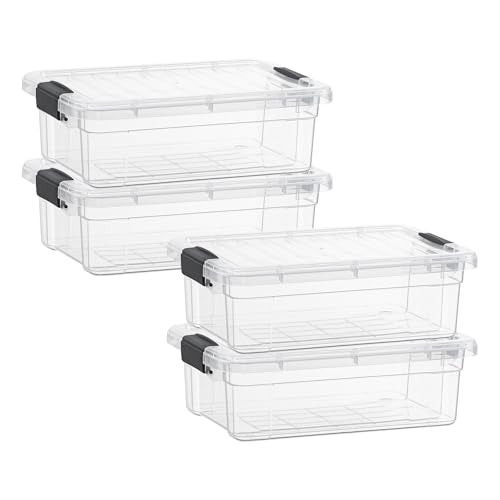 7.4 Quart Clear Plastic Storage Bin with Lid (4 Count)