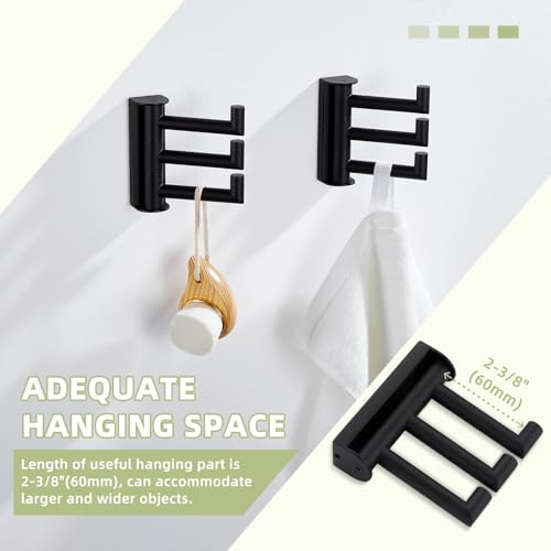 Bathroom Towel Hook Matte Black (2 Count)