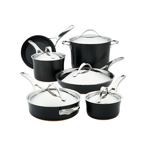 83874 Nouvelle Copper Hard Anodized Nonstick Cookware Set